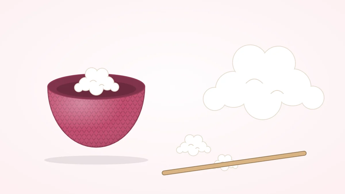 An open crocheted body piece beside a cloud of white fiberfill, a few small tufts of fiberfill and a wooden chopstick